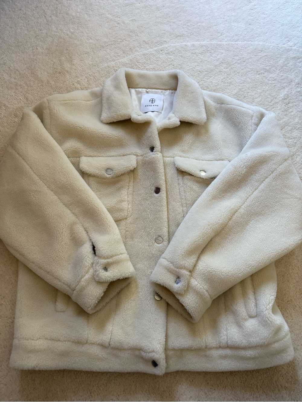 Anine Bing Ivory Teddy Sherpa Jacket